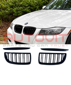 Двойни Бъбреци за BMW E90 / E91 (2005-2008) Черен гланц