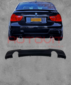 Двоен дифузьор M-Tech BMW E90 черен гланц единичен накрайник
