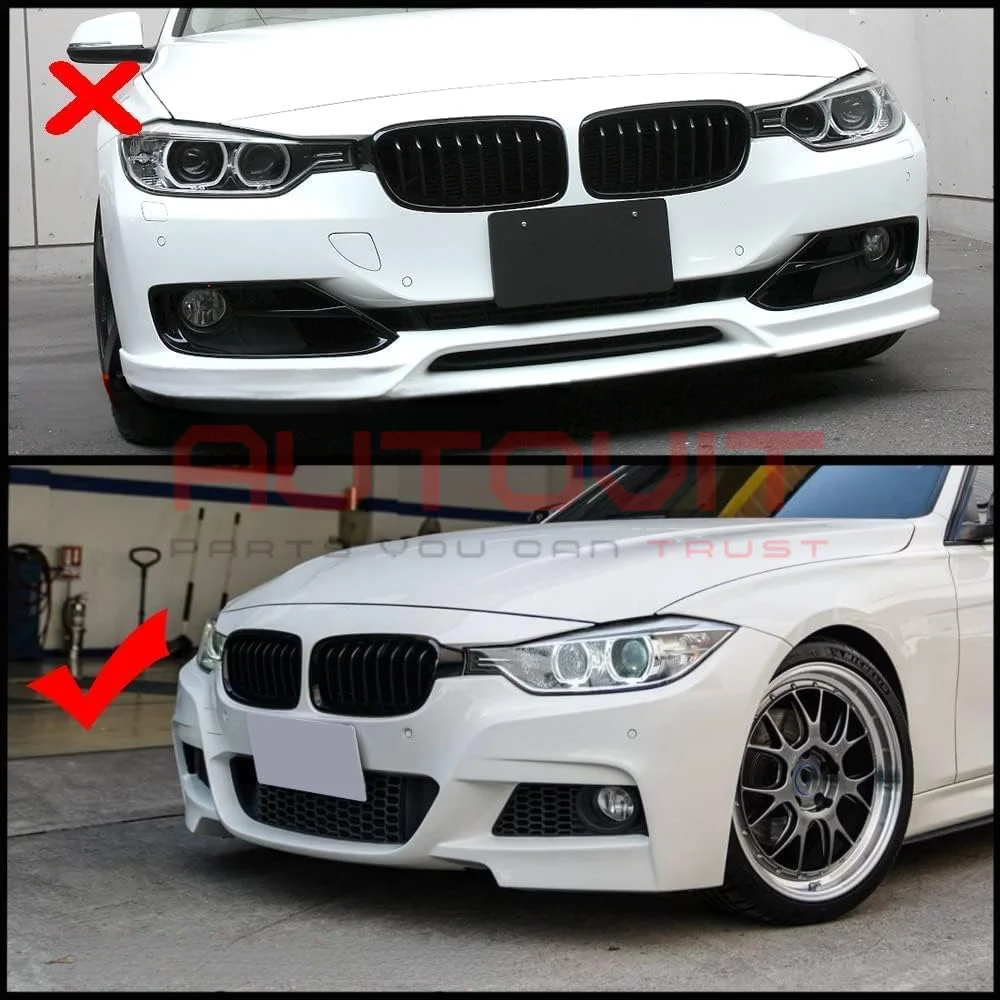 Преден лип спойлер BMW F30 M-Tech черен гланц - Image 4