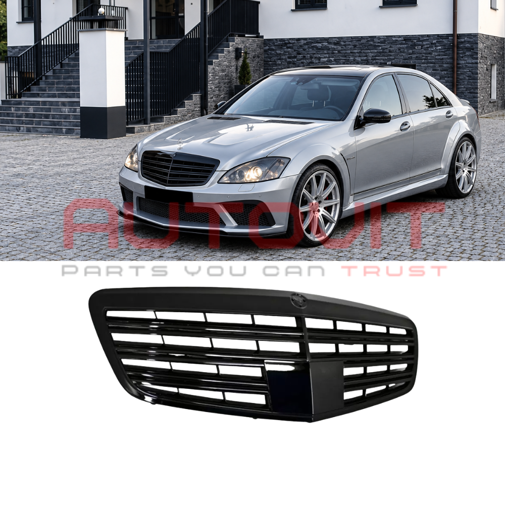 Решетка за Mercedes W221 S-Class (2009-2013) - AMG Дизайн черна