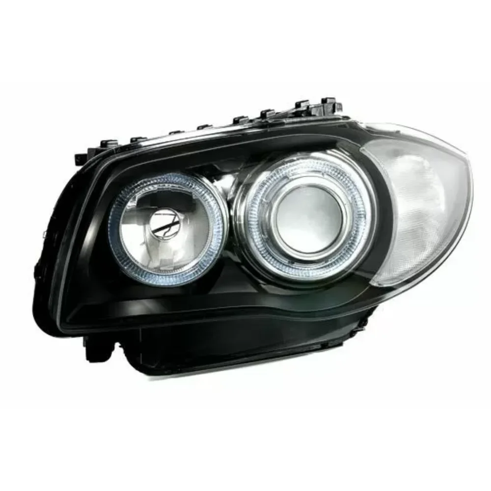 Кристални фарове за BMW E87 Angel Eyes (2004-2011) - черни - Image 3