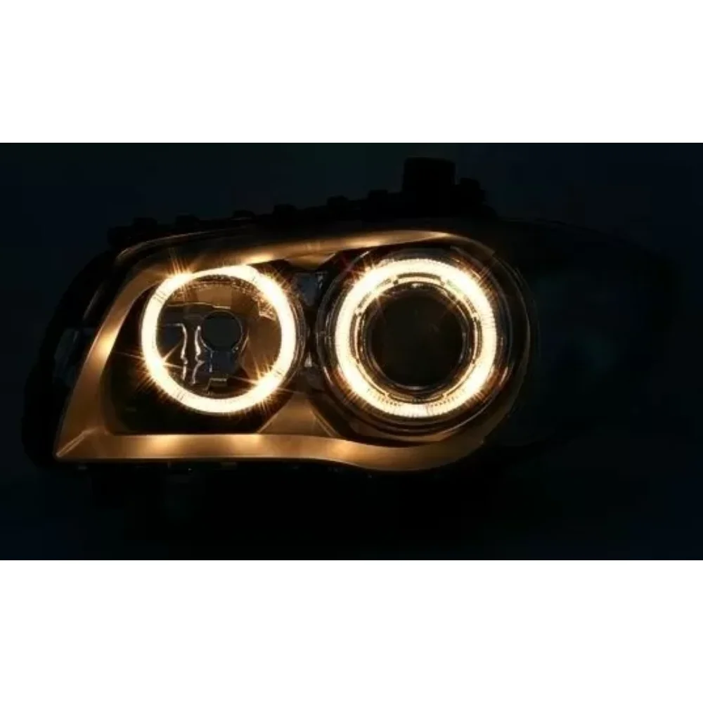 Кристални фарове за BMW E87 Angel Eyes (2004-2011) - черни - Image 5